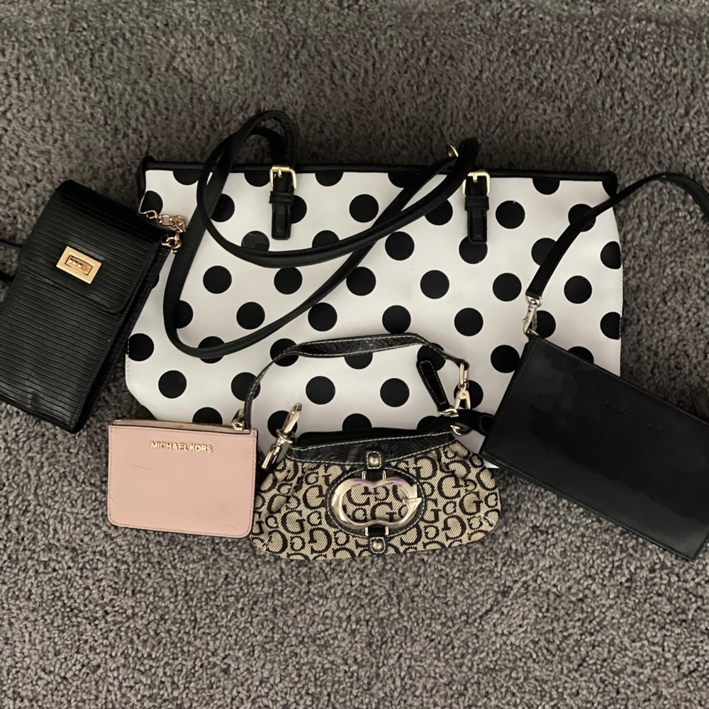 Bundle of bags one including MK wallet